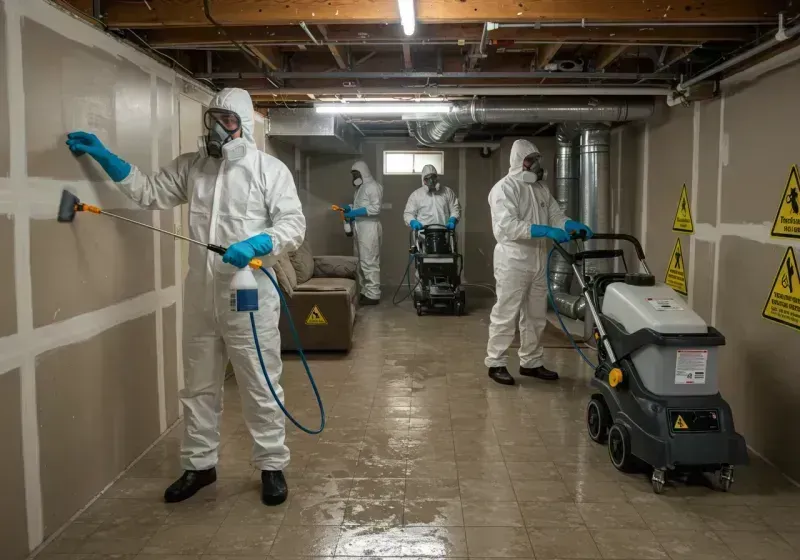 Basement Moisture Removal and Structural Drying process in Fleetwood, PA